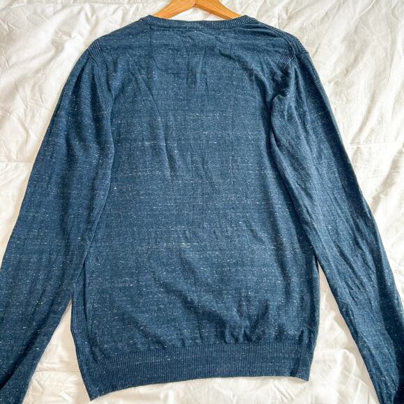 Diesel Blue V-Neck Knit Sweater Men’s Size Medium Cotton Blend Casual Pullover - Picture 7 of 7